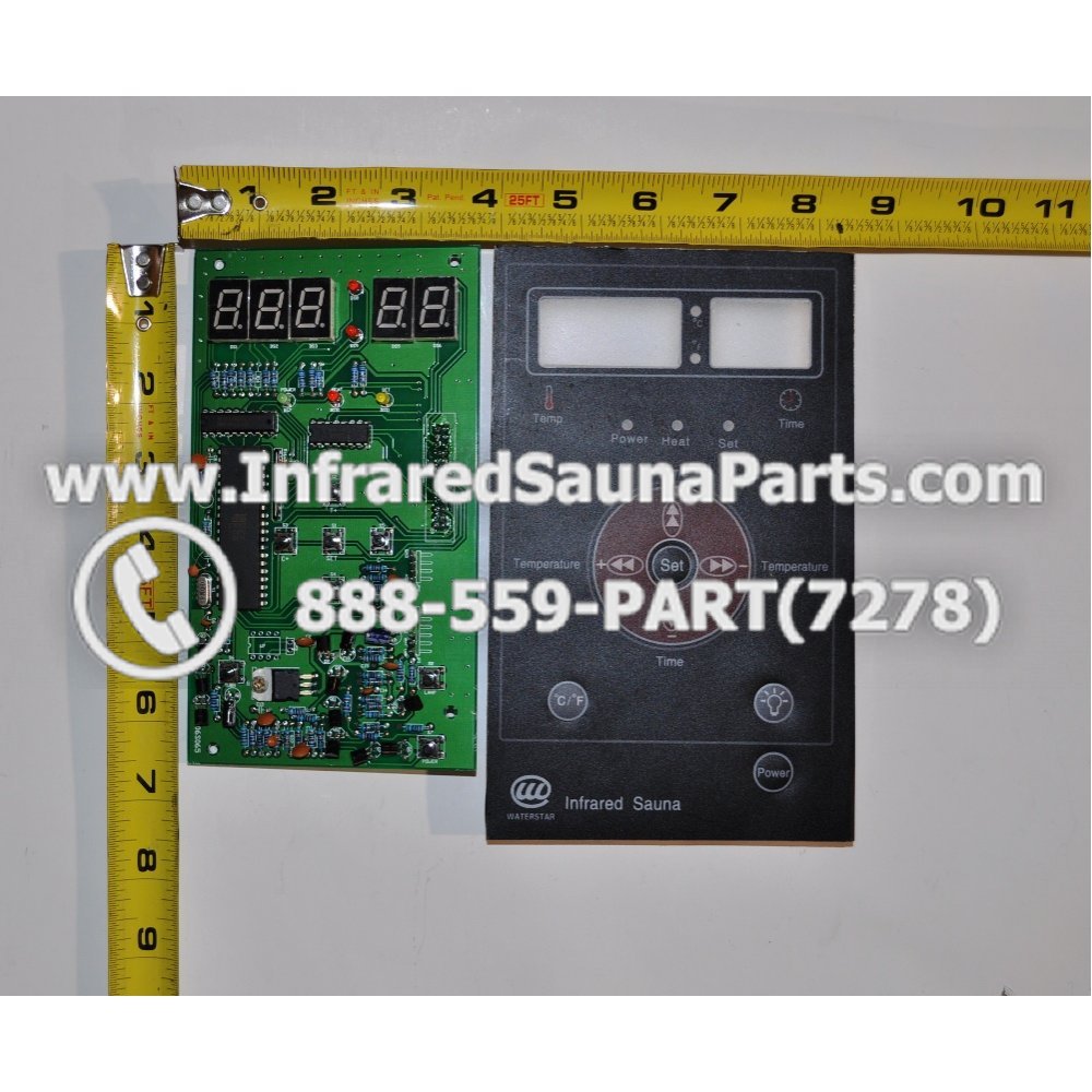 CIRCUIT BOARD WITH FACE PLATE WATERSTAR INFRARED SAUNA 06S065 CIRCUIT
