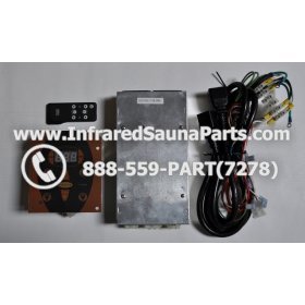 COMPLETE CONTROL POWER BOX WITH CONTROL PANEL - COMPLETE CONTROL POWER BOX NIRVANA SAUNAS 110V  220V SN20051124185 WITH CIRCUIT BOARD SN 20051124279 AND FACEPLATE AND REMOTE CONTROL WITH WIRING 2