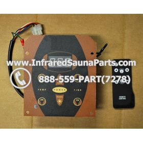 COMPLETE CONTROL POWER BOX WITH CONTROL PANEL - COMPLETE CONTROL POWER BOX NIRVANA SAUNAS 110V  220V SN20051124185 WITH CIRCUIT BOARD SN 20051124279 AND FACEPLATE AND REMOTE CONTROL 17