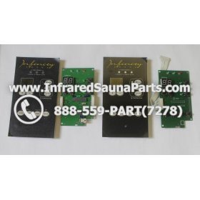 CIRCUIT BOARDS WITH  FACE PLATES - CIRCUIT BOARD WITH FACEPLATE 2P0050FDA0 FOR INFINITY INFRARED SAUNA COMPLETE SET OF TWO 5
