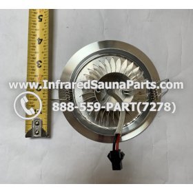 COMPLETE LIGHT ASSEMBLY 12V - COMPLETE LIGHT ASSEMBLY IN SILVER FINISH WITH LED BULB 2 PIN FEMALE 12V 4 x 4 INCHES 5