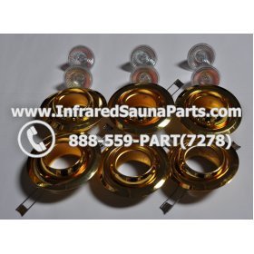 COMPLETE LIGHT ASSEMBLY 12V - COMPLETE LIGHT ASSEMBLY 6 HOUSING IN GOLD FINISH WITH 6 BULBS 12V 2