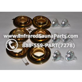 COMPLETE LIGHT ASSEMBLY 12V - COMPLETE LIGHT ASSEMBLY 6 HOUSING IN GOLD FINISH WITH 6 BULBS 12V 5