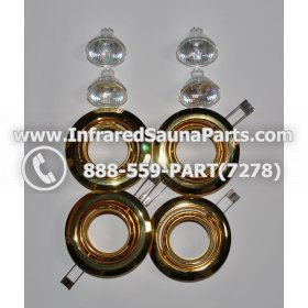 COMPLETE LIGHT ASSEMBLY 12V - COMPLETE LIGHT ASSEMBLY 4 HOUSING IN GOLD FINISH WITH 4 BULBS 12V 1