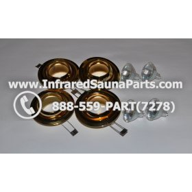 COMPLETE LIGHT ASSEMBLY 12V - COMPLETE LIGHT ASSEMBLY 4 HOUSING IN GOLD FINISH WITH 4 BULBS 12V 3