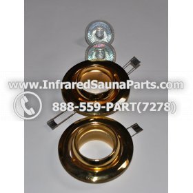 COMPLETE LIGHT ASSEMBLY 12V - COMPLETE LIGHT ASSEMBLY 2 HOUSING IN GOLD FINISH WITH 2 BULBS 12V 2
