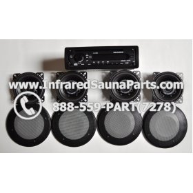 COMPLETE STEREO + SPEAKERS + COVERS - COMPLETE STEREO SYSTEM YKAMFG A-6150M WITH 4 SPEAKERS 3