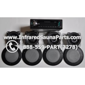 COMPLETE STEREO + SPEAKERS + COVERS - COMPLETE STEREO SYSTEM PC-3681 GREEN WITH 4 SPEAKERS 3