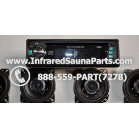 COMPLETE STEREO + SPEAKERS + COVERS - COMPLETE STEREO SYSTEM PC-3681 GREEN WITH 4 SPEAKERS 5