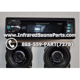 COMPLETE STEREO + SPEAKERS + COVERS - COMPLETE STEREO SYSTEM PC-3681 GREEN WITH 2 SPEAKERS 4