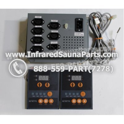 COMPLETE CONTROL POWER BOX WITH CONTROL PANEL - COMPLETE CONTROL POWER BOX FOR  INFRARED SAUNA 110v 120v WITH TWO CONTROL PANELS UNIVERSAL 1