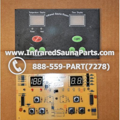 CIRCUIT BOARDS WITH  FACE PLATES - CIRCUIT BOARD WITH FACE PLATE SAUNAGEN INFRARED SAUNA NYSN2DB V3.2F 1