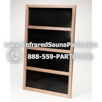 CARBON HEATERS WITH WOOD TRIM 110V / 120V - INFRARED SAUNA CARBON HEATERS WITH WOOD TRIM 265 WATTS ( 23.5" x 19" ) - 110V / 120V 1