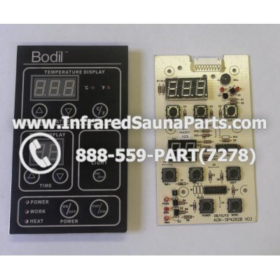 CIRCUIT BOARDS WITH  FACE PLATES - CIRCUIT BOARD WITH FACEPLATE AOK-SP4262B V03 BODIL SAUNA 1