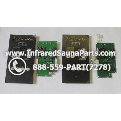 CIRCUIT BOARDS WITH  FACE PLATES - CIRCUIT BOARD WITH FACEPLATE 2P0050FDA0 FOR INFINITY INFRARED SAUNA COMPLETE SET OF TWO 1