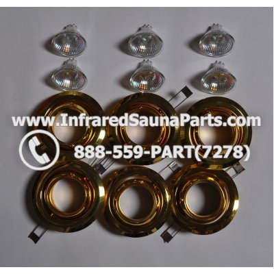 COMPLETE LIGHT ASSEMBLY 12V - COMPLETE LIGHT ASSEMBLY 6 HOUSING IN GOLD FINISH WITH 6 BULBS 12V 1